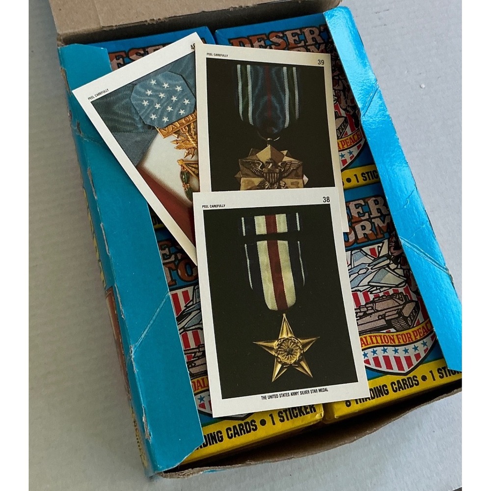 Topps Vintage 1991 Desert Storm Trading Cards 36 Pack Box Coalition for Peace - Picture 6 of 11